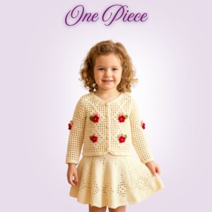 طقم بناتى تايير كروشيه أصفر