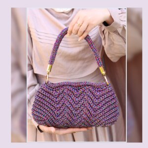 شنطة حريمى كروشيه purple waves