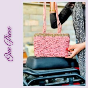 شنطة حريمى كروشيه rose gold