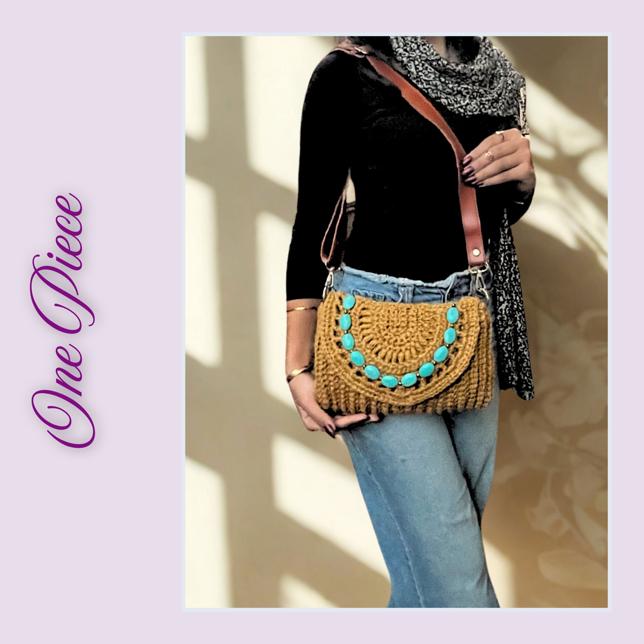 شنطة حريمى كروشيه Pharonic terqoise